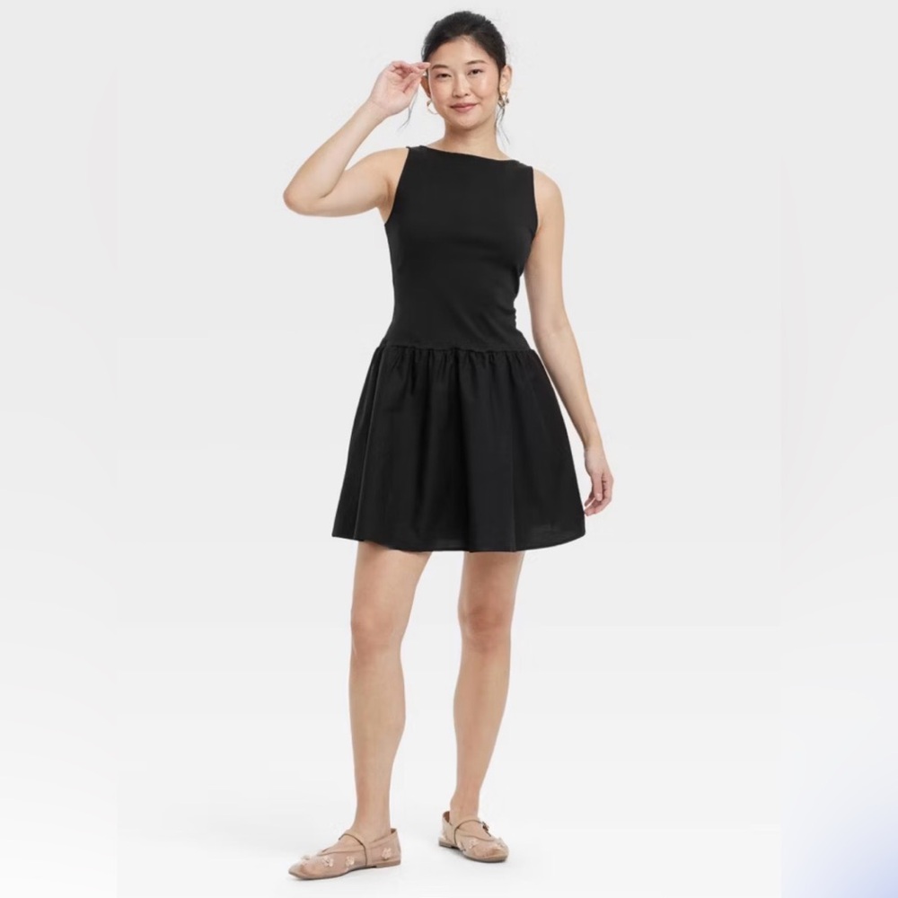 a new day Black Sleeveless Mini Dress